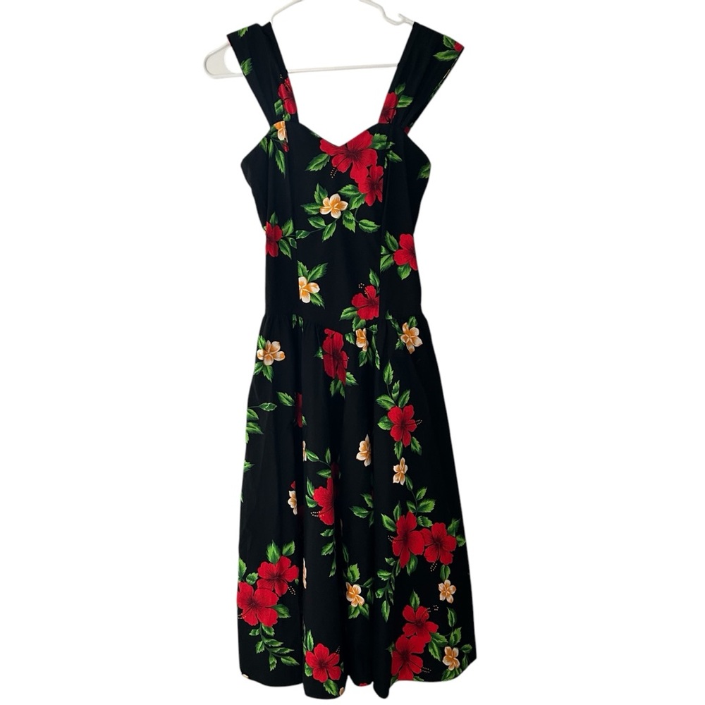 Vtg Royal Hawaiian Creations Dress Retro Pinup Rockabilly L12